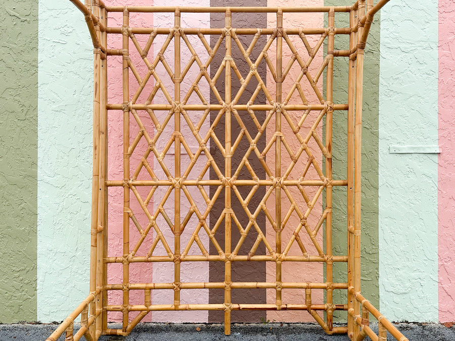 Fab Rattan Chippendale Queen Canopy Bed