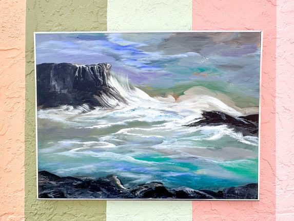 Warehouse Wednesday: Moody Seascape Original Painting 1977