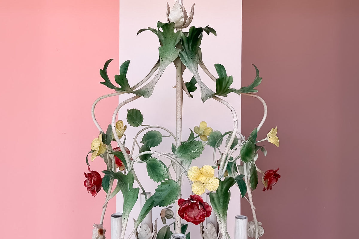 Sweet Floral Tole Chandelier