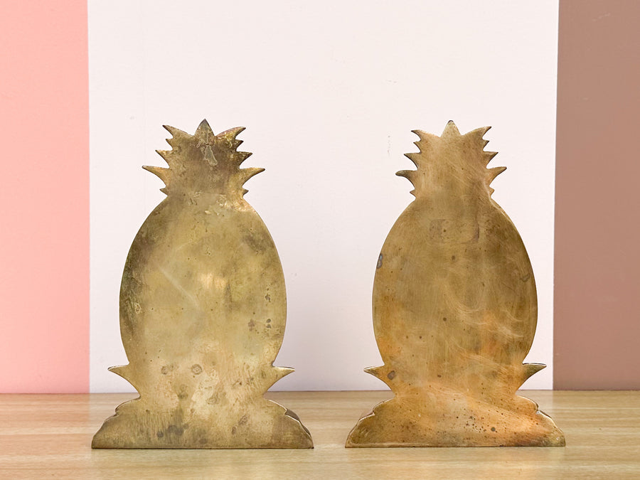 Pair of Brass Pineapple Bookends