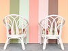 Pair of Painted Rattan Lounge Chairs