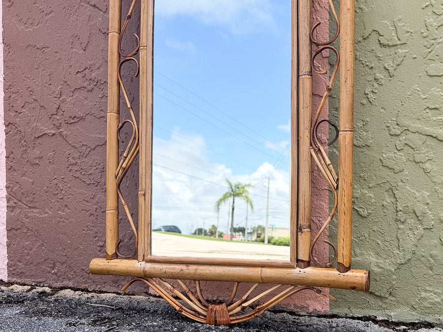 Old Florida Rattan Mirror