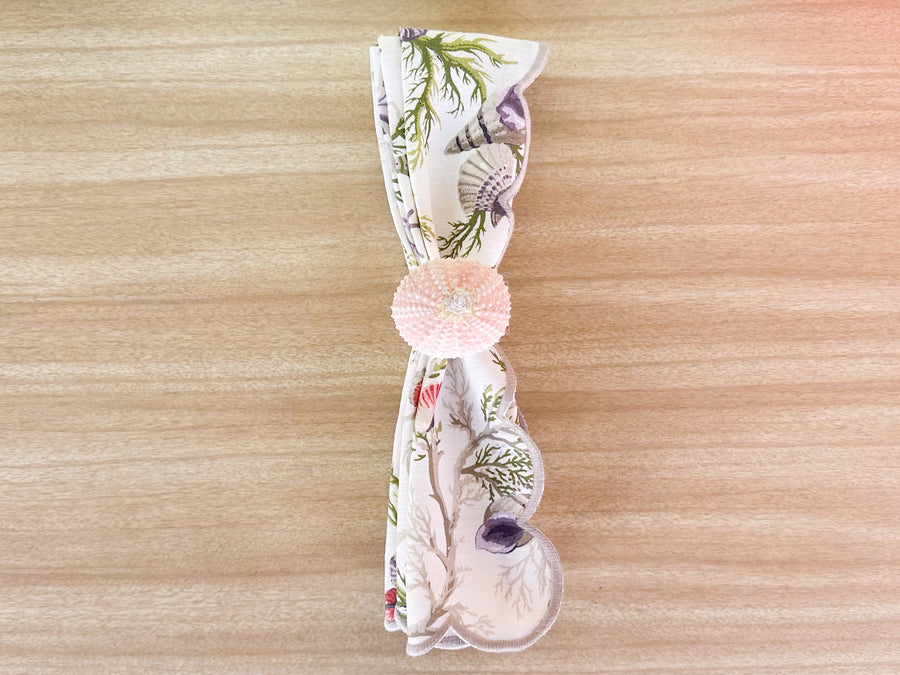 Pink Sea Urchin Lucite Napkin Ring