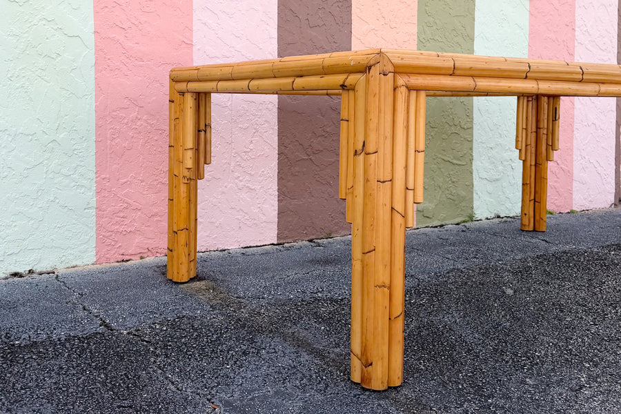 Old Florida Rattan Dining Table