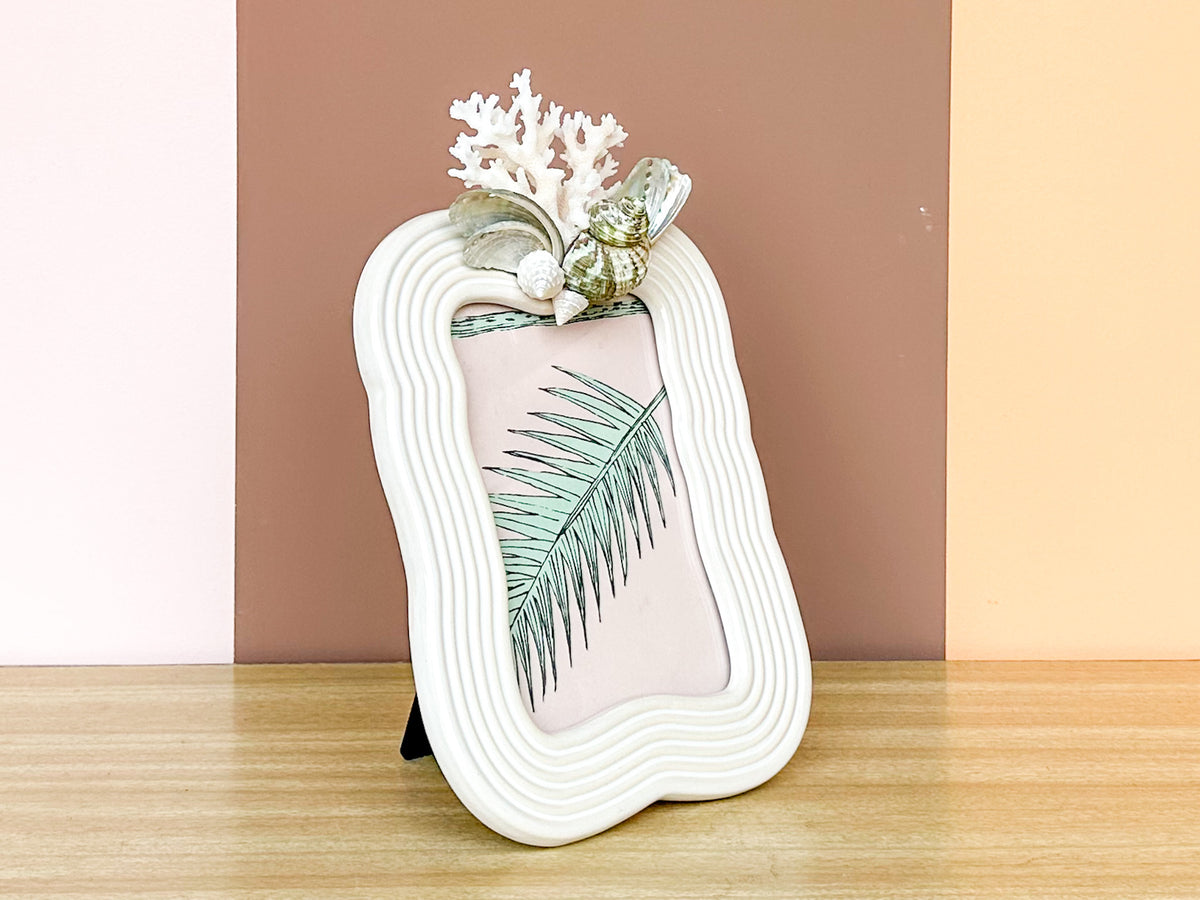 Green Abalone and Coral Frame
