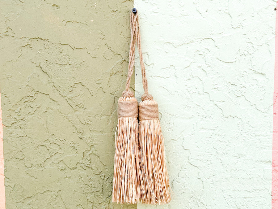 Pair of Moroccan Raffia Tassels