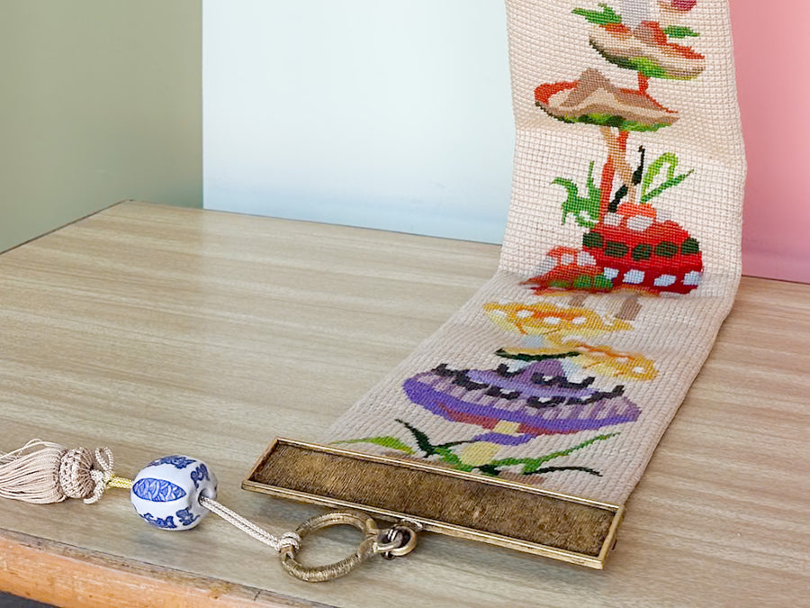 Trippy Mushroom Needlepoint Wall Hanging