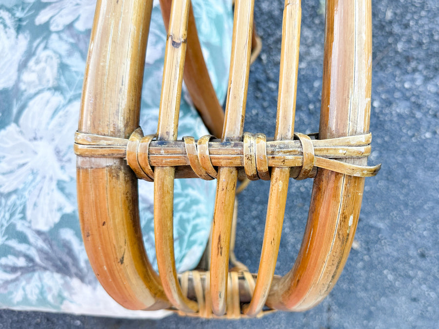 Pair of Old Florida Rattan Lounge Chairs