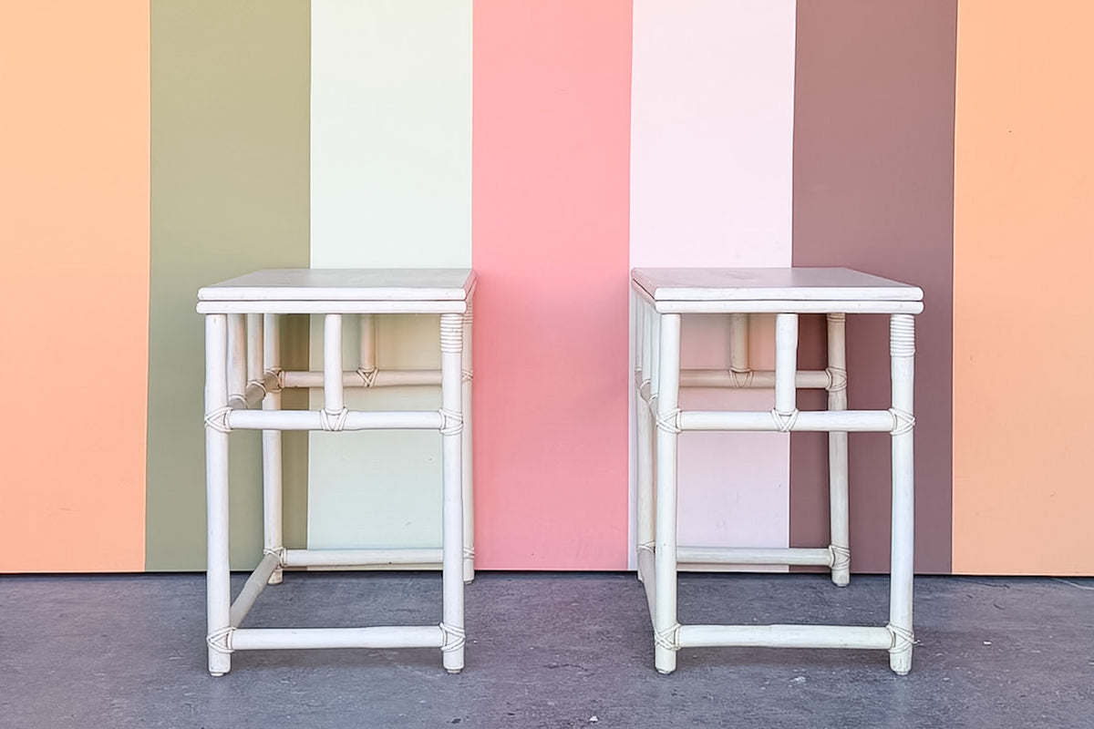 Pair of Rattan Side Tables