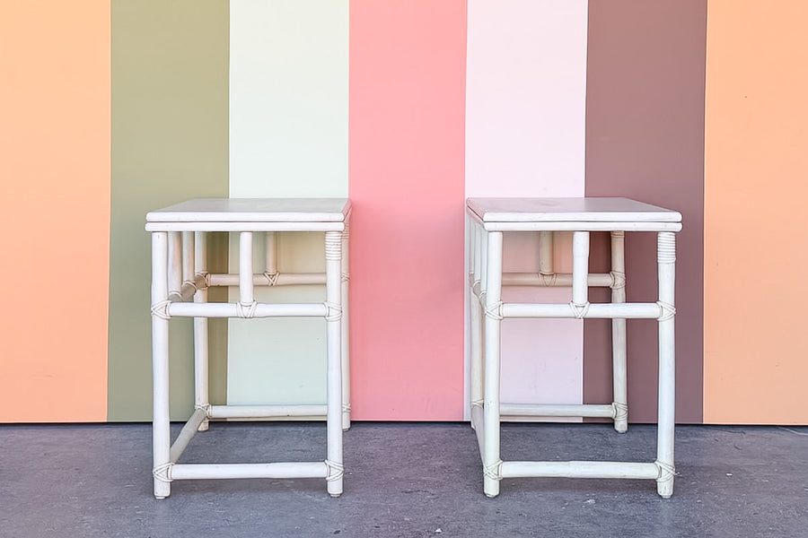 Pair of Rattan Side Tables