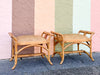 Pair of Rattan Pagoda Stools