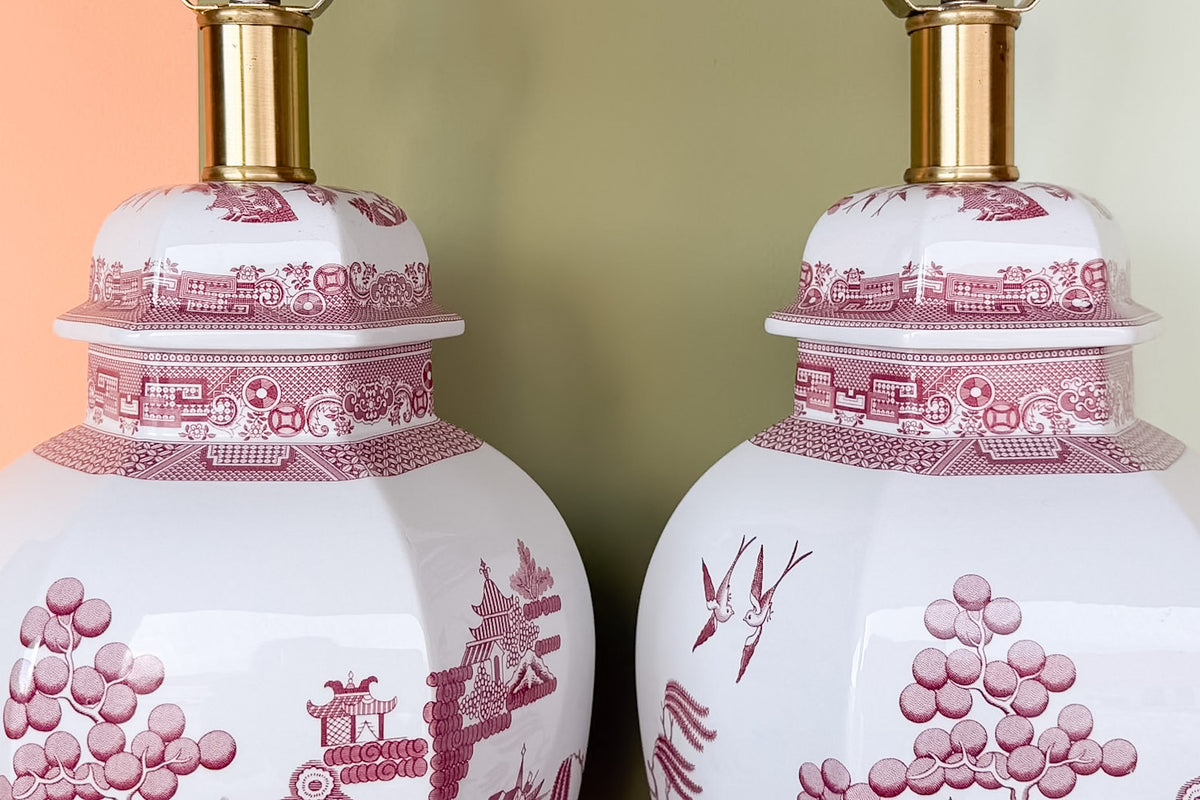 Pair of Spode Pagoda Ginger Jar Lamps