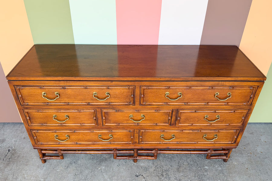Ficks Reed Handsome Faux Bamboo and Rattan Dresser