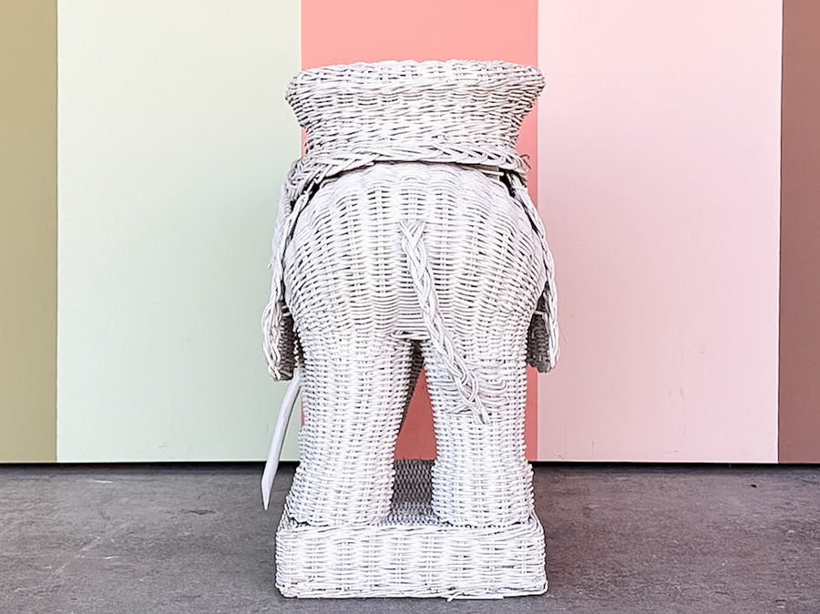 Wicker Elephant Garden Seat