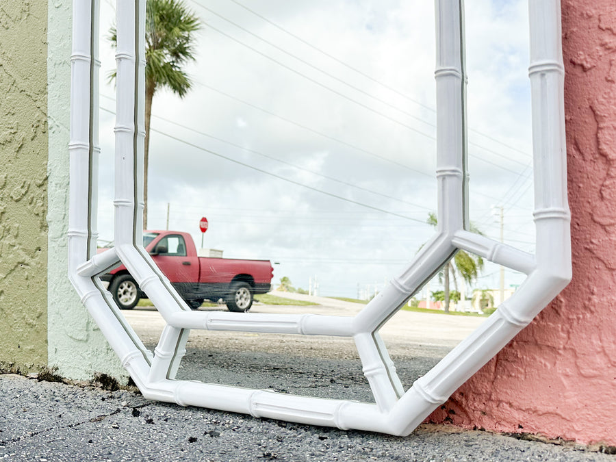 Faux Bamboo Octagon Mirror