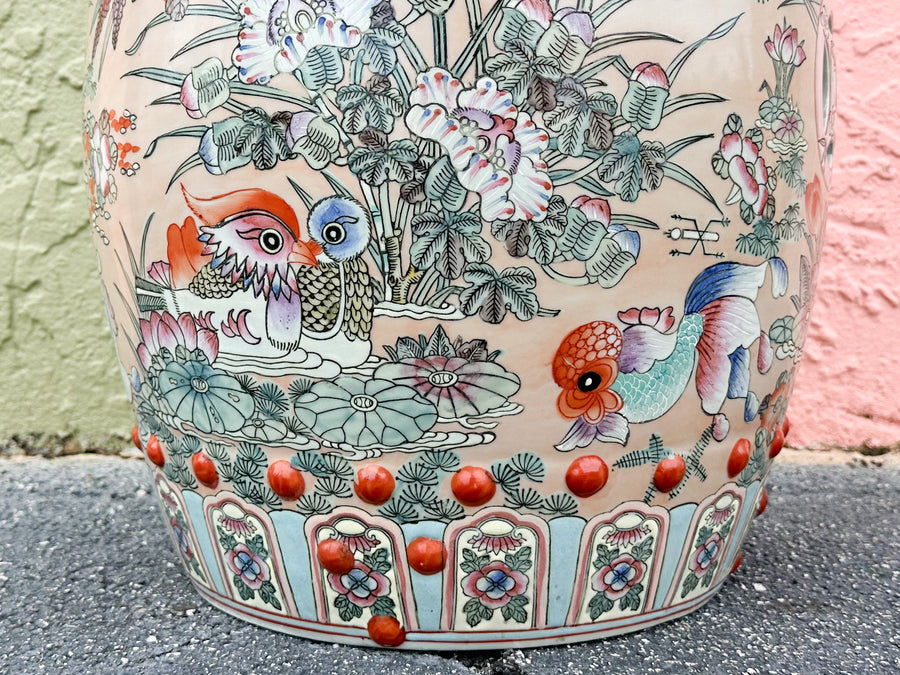 Colorful Koi Fish Garden Seat