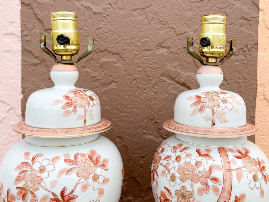 Pair of Petite Chinoiserie Chic Lamps