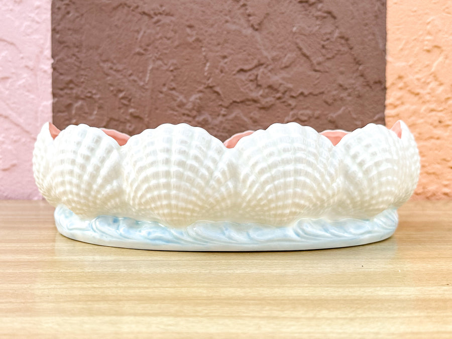 White and Pink Shell Cachepot