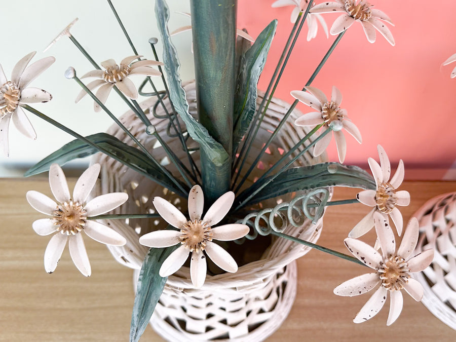 Pair of Sweet Floral Basket Lamps