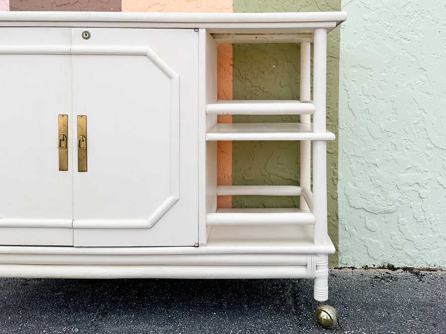 Coastal Chic Rattan Server on Castors