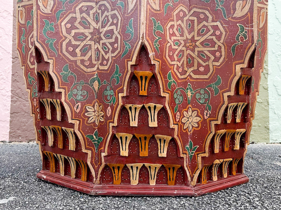Colorful Red and Green Moroccan Style Side Table