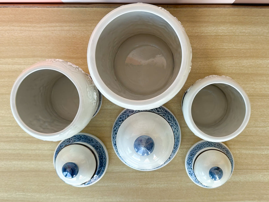 Trio of Pagoda Ginger Jars