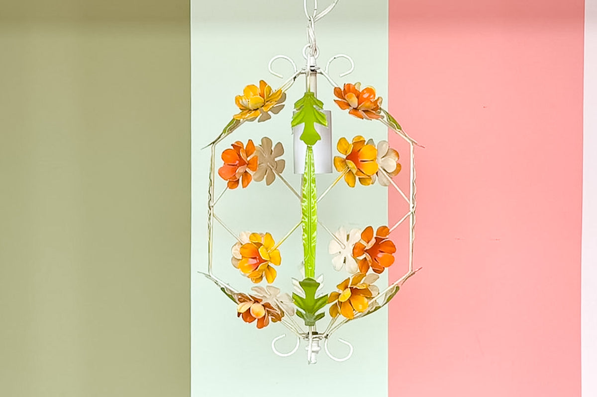 Cute Floral Tole Chandelier