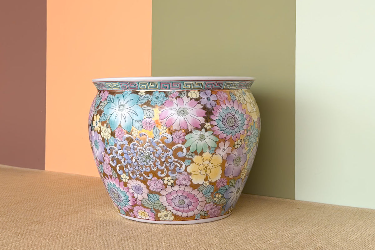 Floral Chinoiserie Cachepot