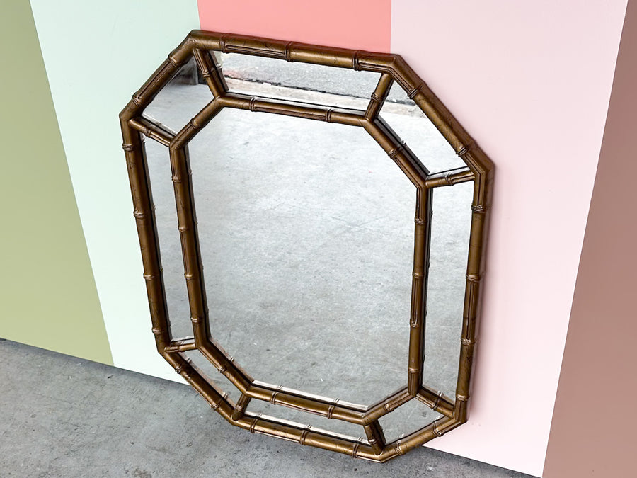 Faux Bamboo Octagon Mirror