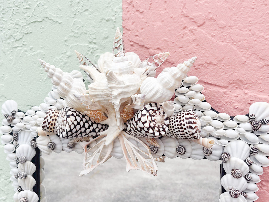 Black and White Shell Chic Mirror
