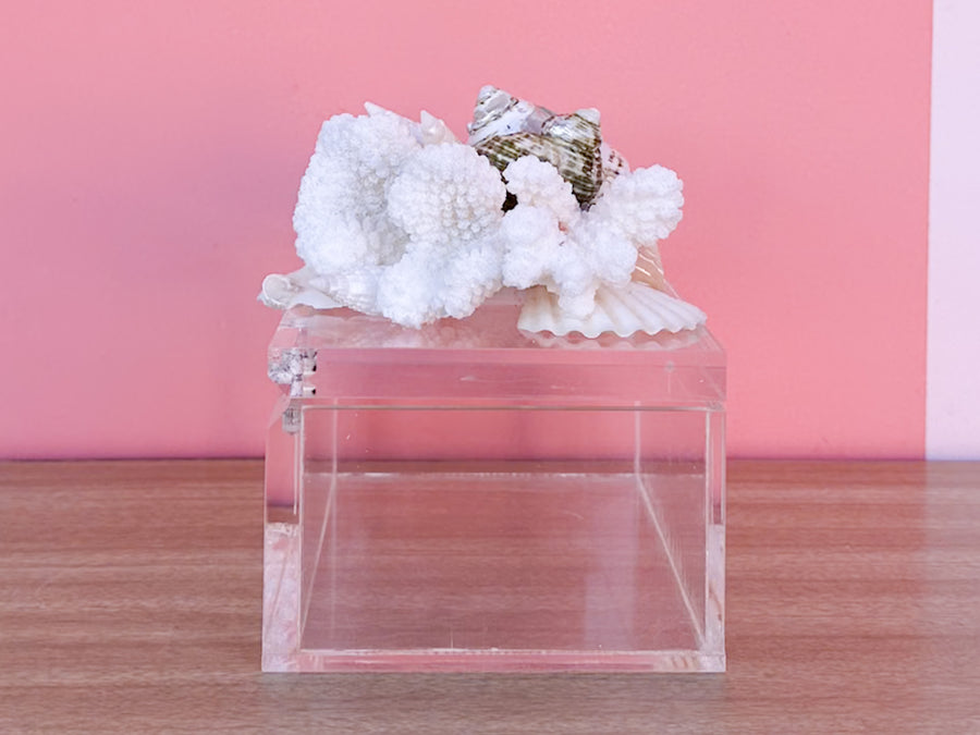 Lucite Green Shell Box