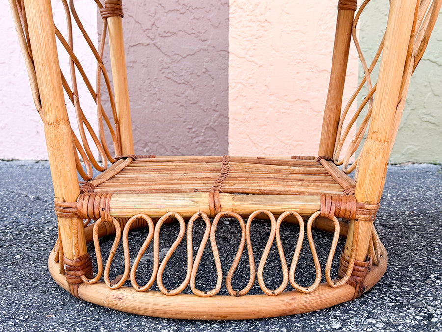Pair of Coastal Rattan Side Tables