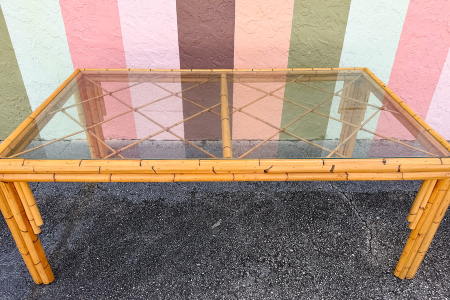 Old Florida Rattan Dining Table