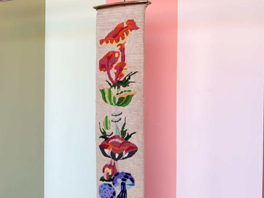 Trippy Mushroom Needlepoint Wall Hanging
