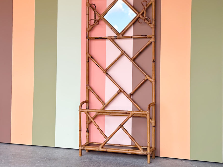 Chippendale Rattan Hall Tree