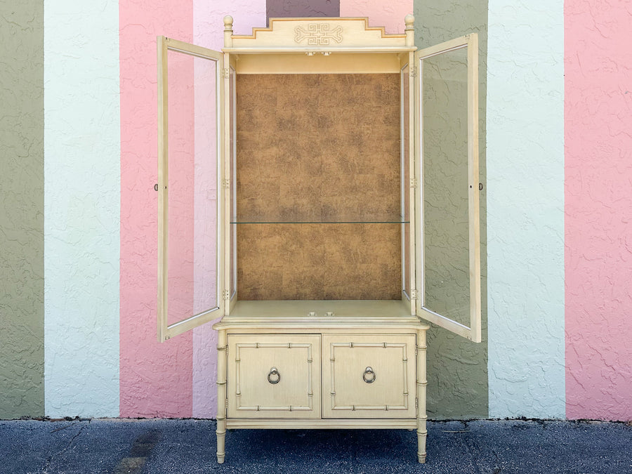 Faux Bamboo and Fretwork Cabinet