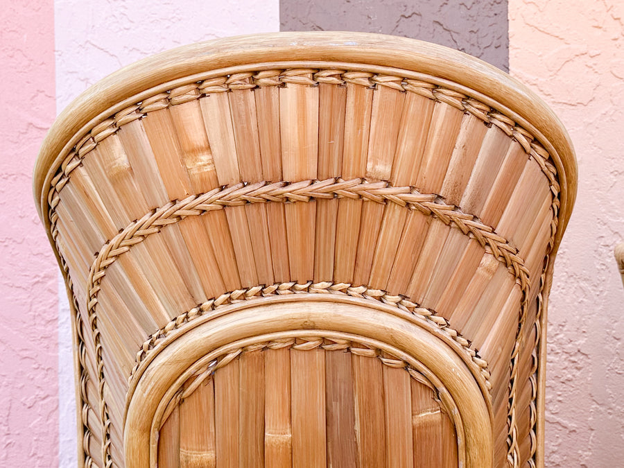 Pair of Island Chic Split Bamboo Lounge Chairs