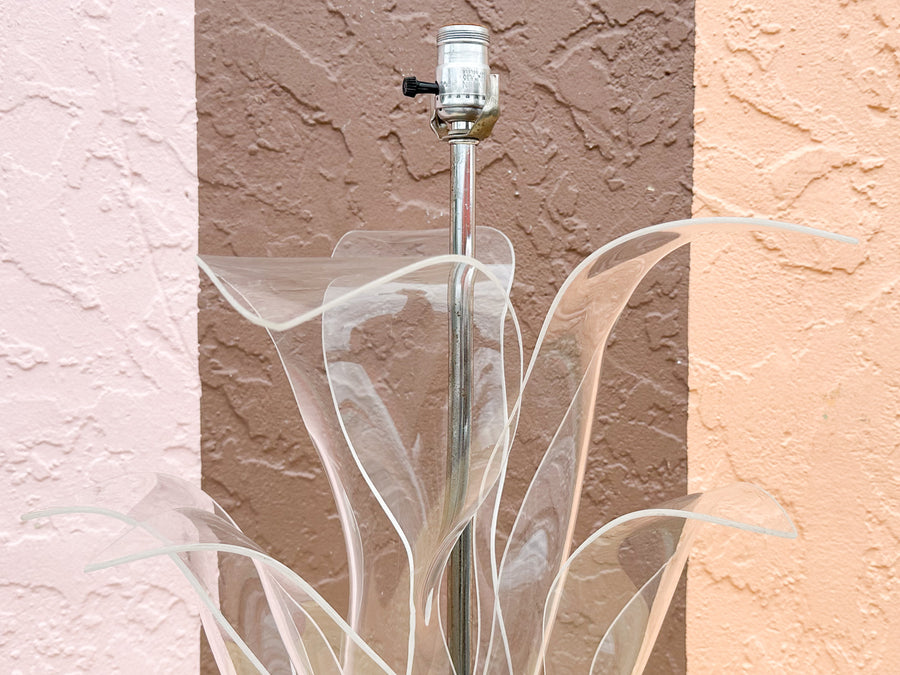 Lovely Lucite Palm Leaf Lamp