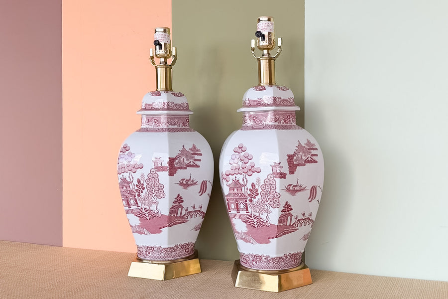 Pair of Spode Pagoda Ginger Jar Lamps