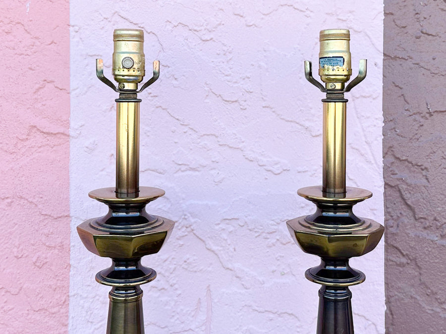 Pair of Brass MCM Lamps