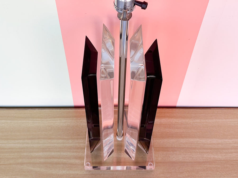 Van Teal Smoked Lucite Column Lamp