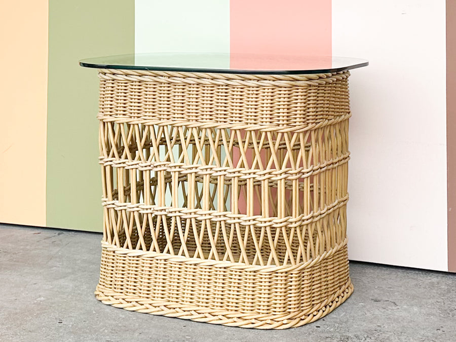 Wicker Chic Side Table