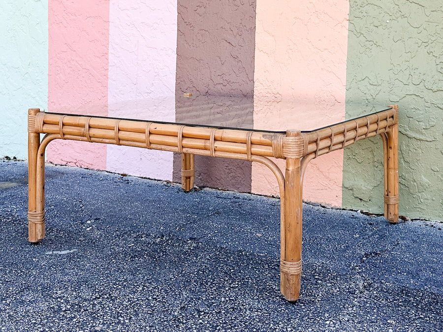Old Florida Rattan Coffee Table