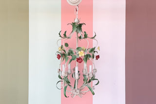 Sweet Floral Tole Chandelier