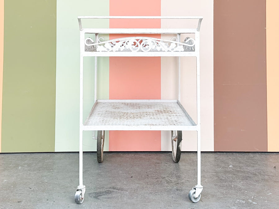 1950s Russell Woodard Wrought Iron Bar Cart
