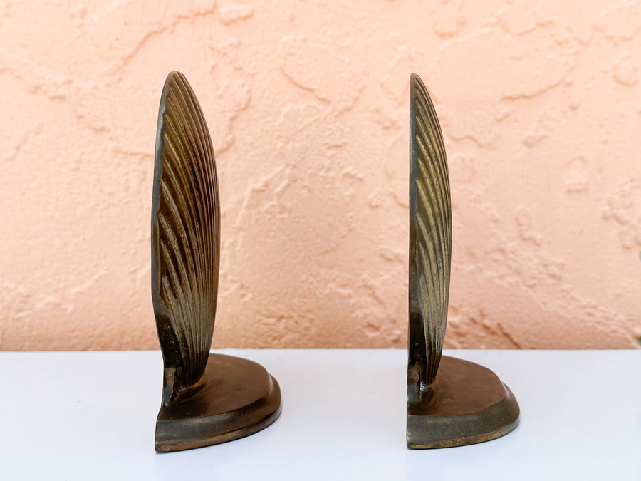 Pair of Brass Shell Bookends