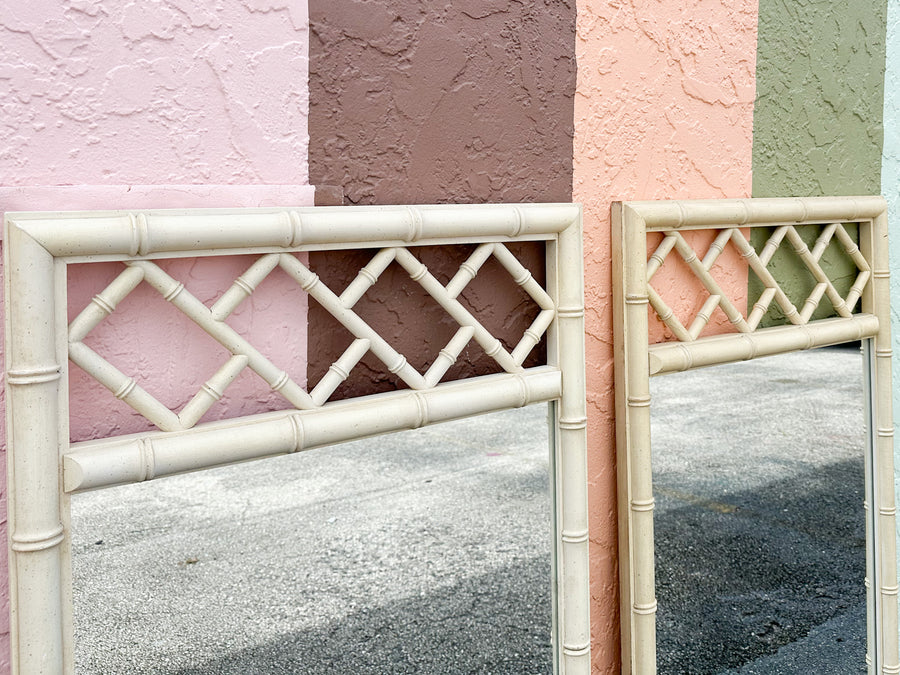 Pair of Faux Bamboo Chippendale Mirrors