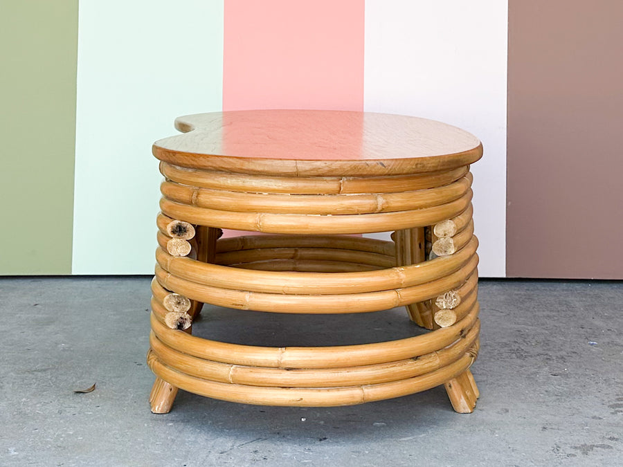 Frankl Style Kidney Bean Rattan Coffee Table