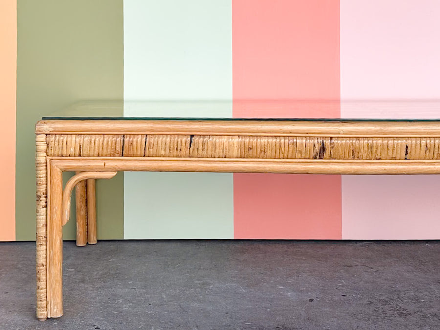 Old Florida Rattan Coffee Table