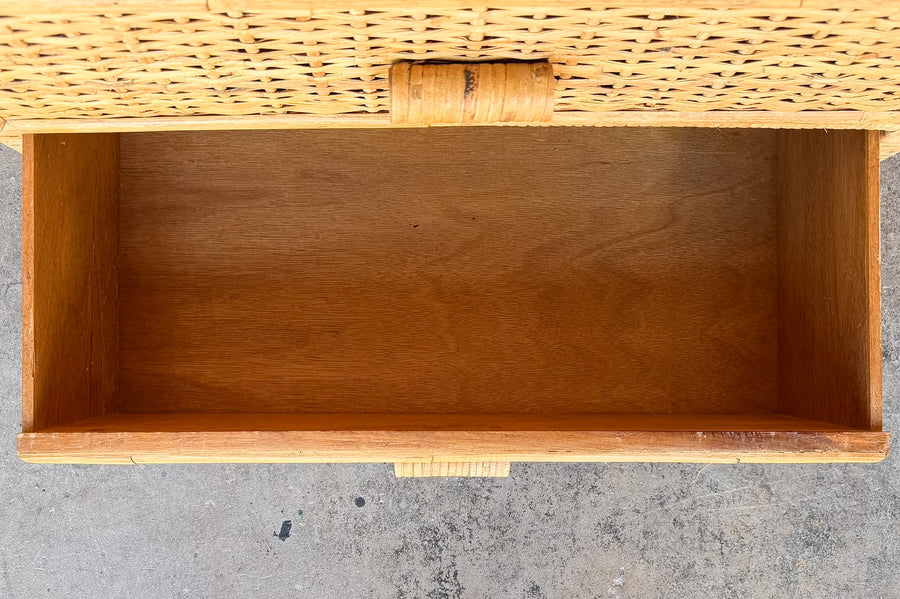 Island Style Rattan Wrapped Oversized Nightstand